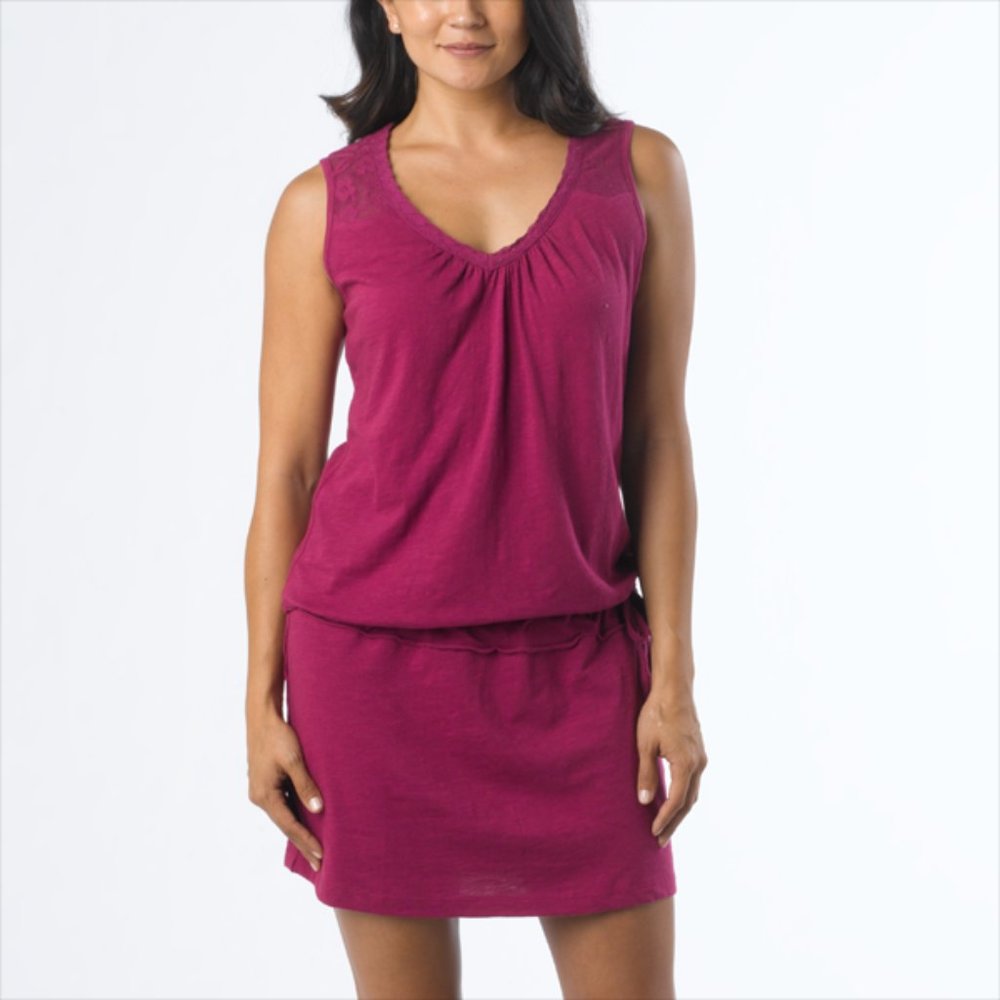 Prana Bree Drop Waist Yoga Lace Dress Pink Size XS